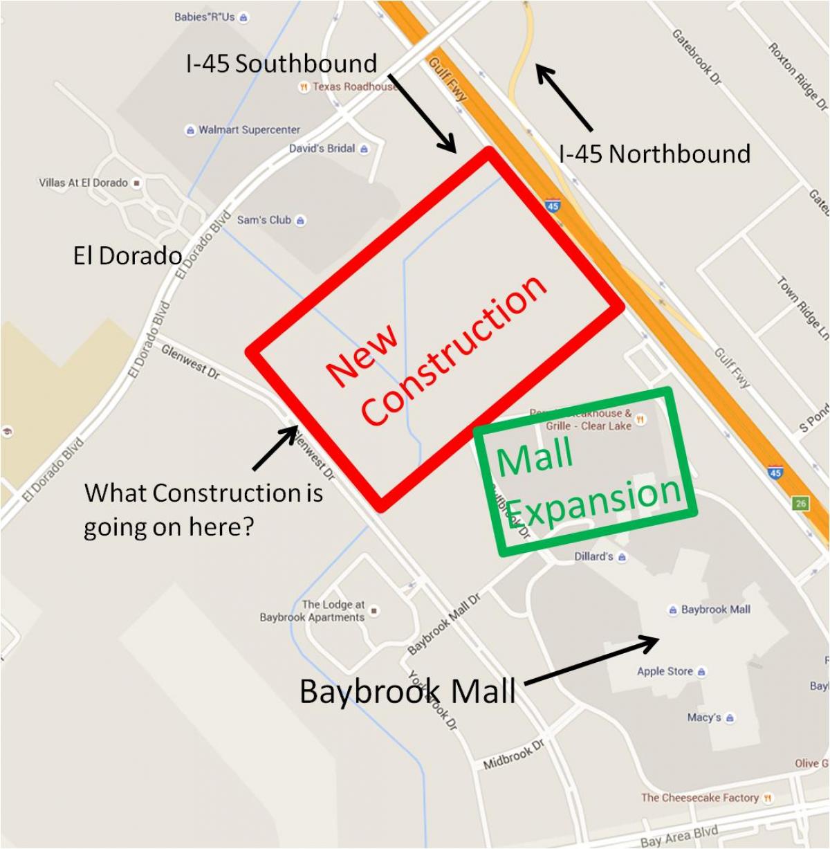 peta pusat beli-belah Baybrook