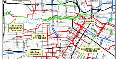 Basikal laluan Houston peta