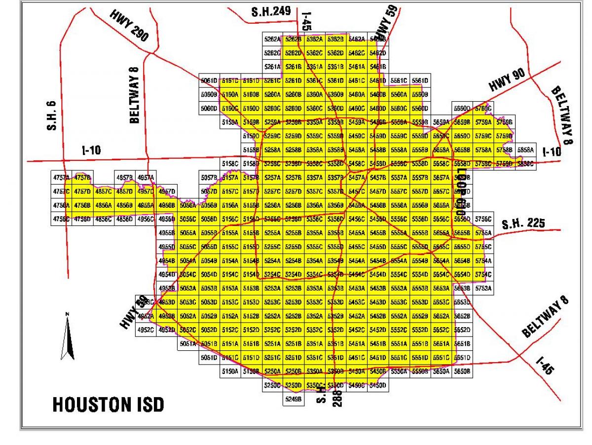 Houston kawasan sekolah daerah peta