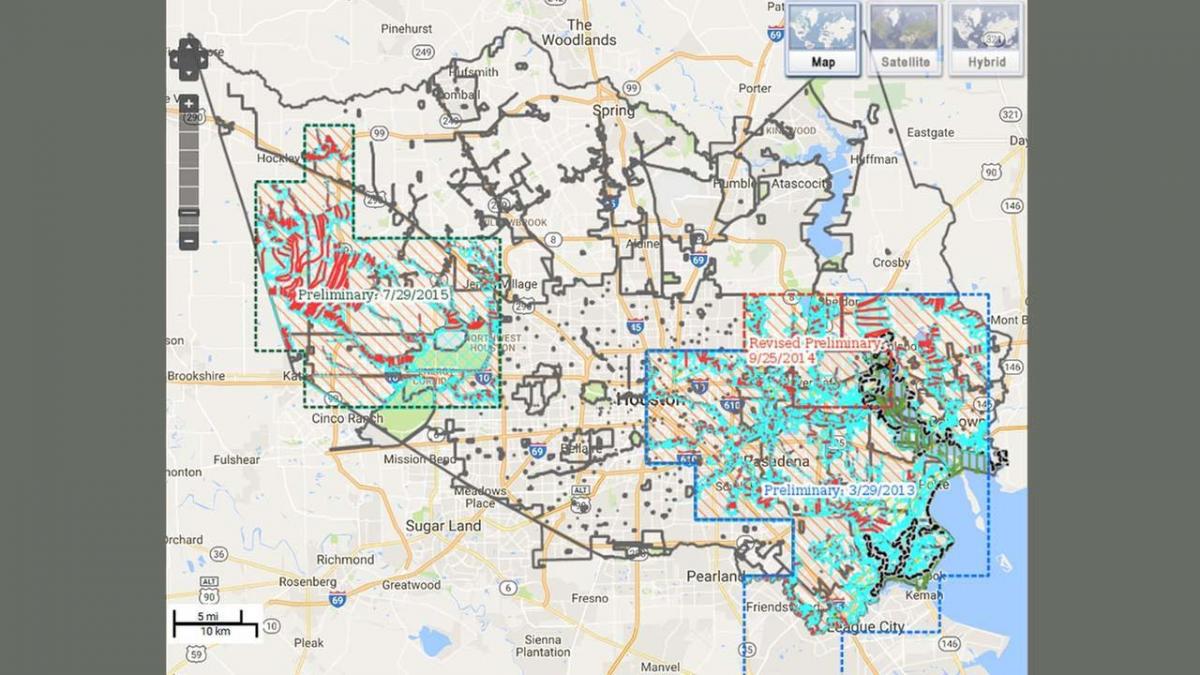 peta banjir di Houston