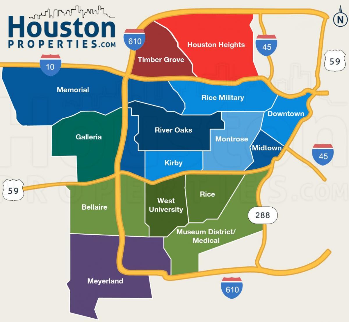 peta Houston kawasan