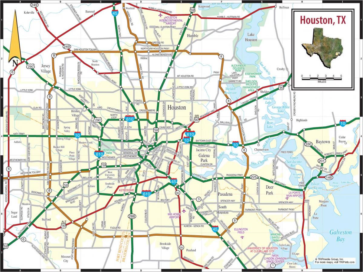 kota Houston peta