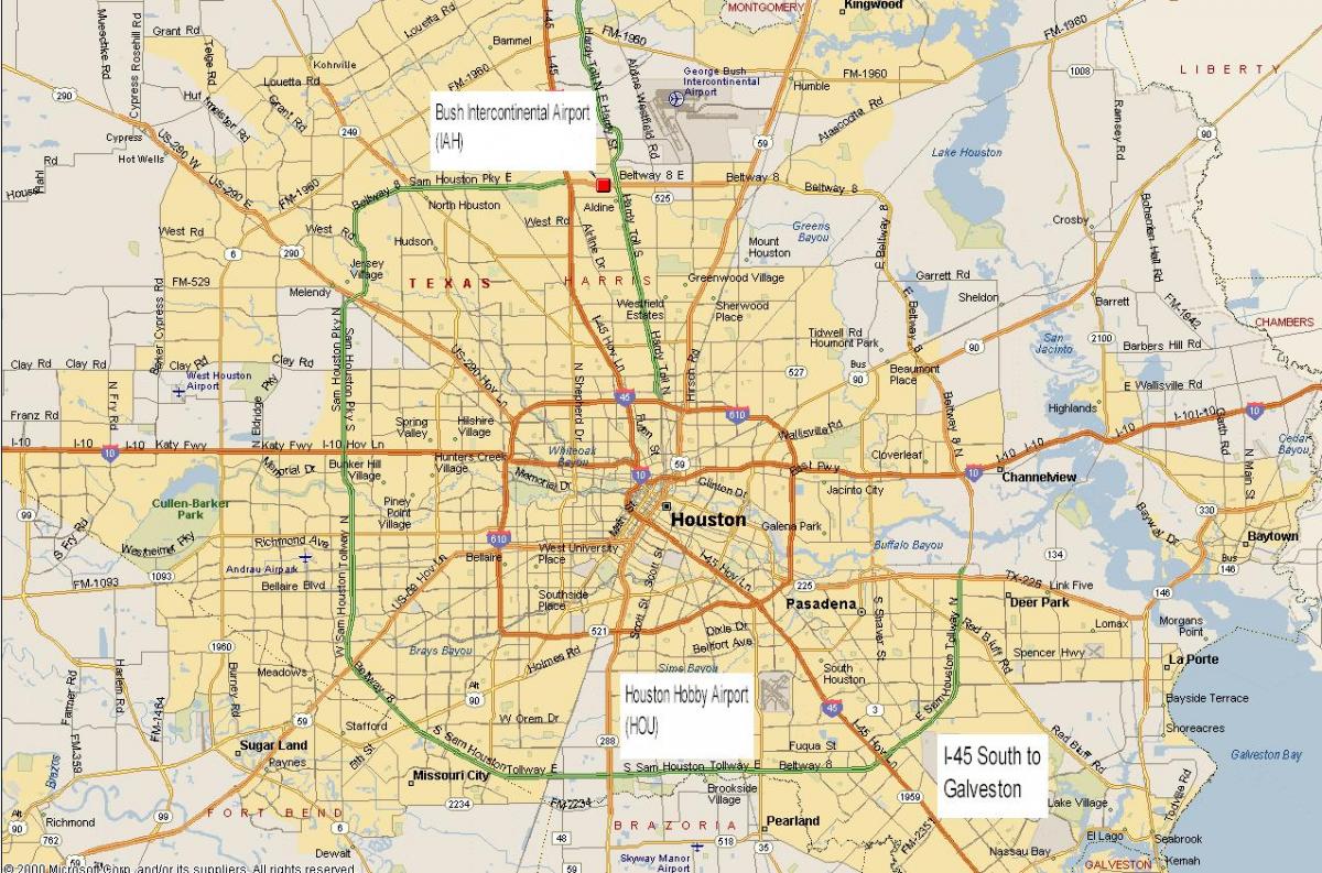 peta Houston metro kawasan