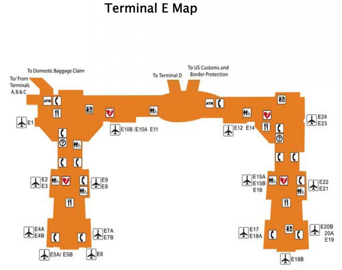 Houston terminal lapangan terbang e peta