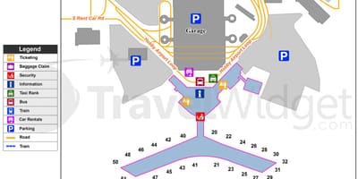 Houston terminal lapangan terbang peta